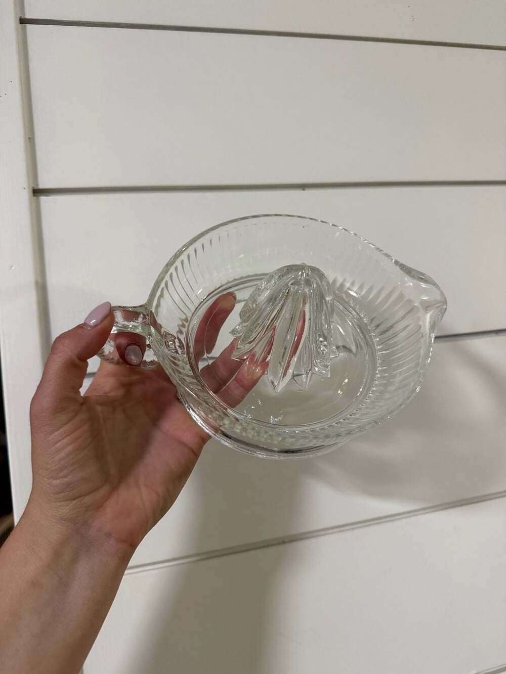 Vintage Clear Pressed Glass Citrus Juicer Reamer